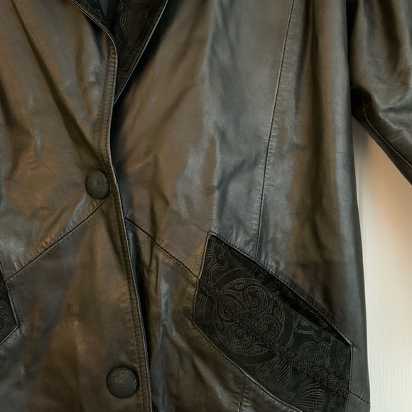 Vintage Long Leather Coat - Picture 2 of 7